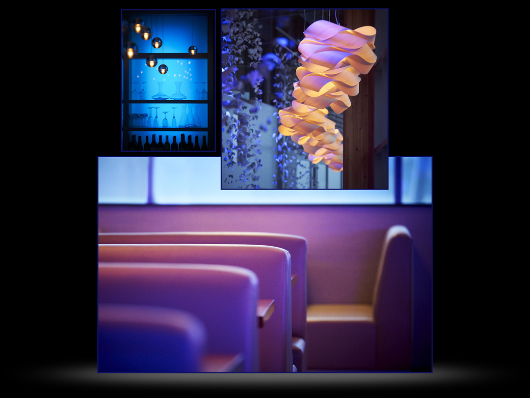 Architectural Interior of restaurant seating and lighting details-1