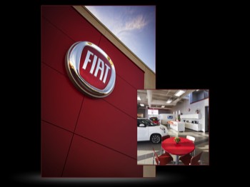 Architectural exterior of the Fiat dealer Oakville and Interior show room-8