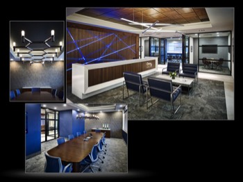 Architectural Interior of Century 21 lobby and boardroom overview and light fixture detail-10