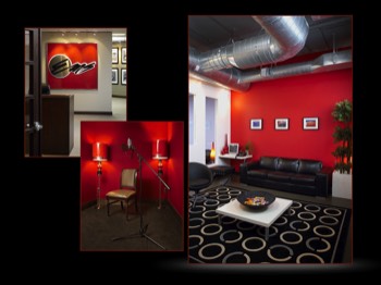 Architectural Interior of red sound studio and lobby-17