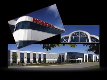 Architectural exterior of industrial buildings Norstar Windows and Paradigm-21