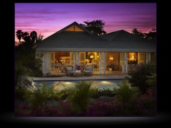  Architectural exterior of custom vacation home at sun set in the Caribbean-45 