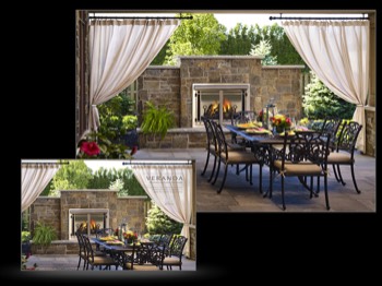  Architectural exterior of outdoor dinning area with fireplace-47  