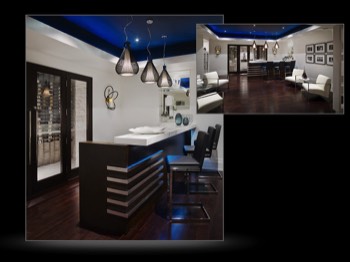  Architectural Interior of custom home entertainment lounge and bar-72 