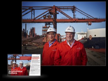  Industrial Photography for ArcelorMittal Dofasco of executives Sean Donnelly and Brian Benko Hamilton Harbour-8 