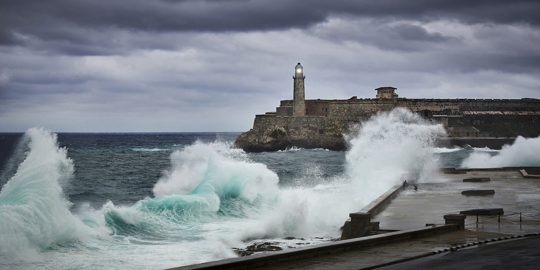 Castillo Del Moro Lighthouse Havana Cuba stormy weather